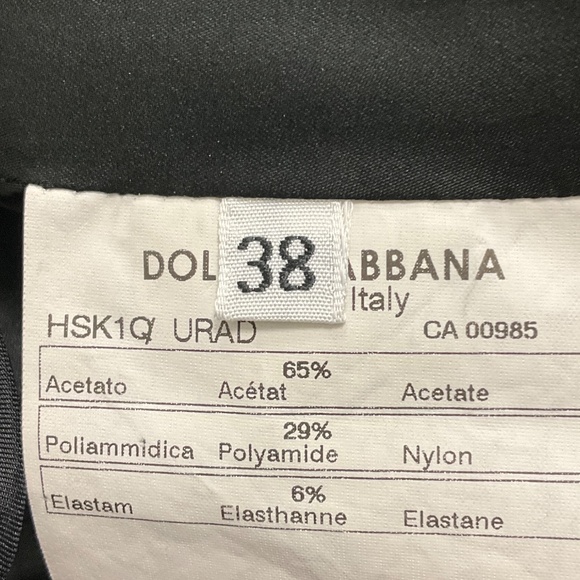 DOLCE & GABBANA BLACK STRETCH SATIN PENCIL SKIRT - Picture 5 of 6